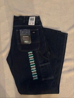 Key Men’s Relaxed Fit Dark Blue Denim Work Jeans